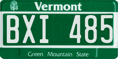 VT license plate BXI485