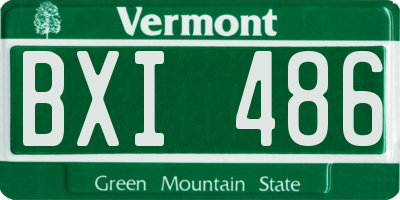 VT license plate BXI486