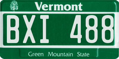 VT license plate BXI488