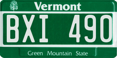 VT license plate BXI490