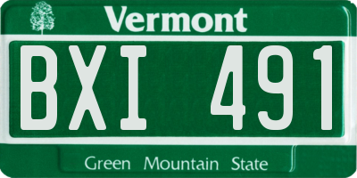 VT license plate BXI491
