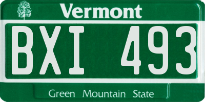 VT license plate BXI493
