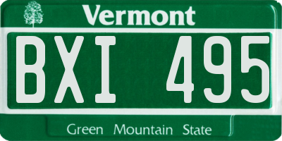 VT license plate BXI495