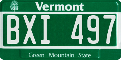 VT license plate BXI497