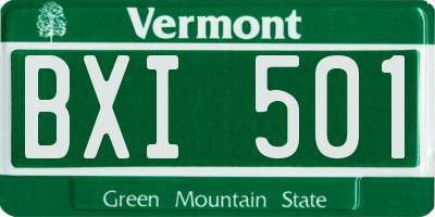 VT license plate BXI501