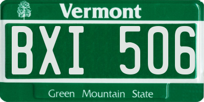 VT license plate BXI506