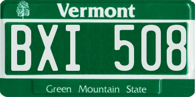 VT license plate BXI508
