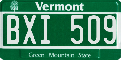 VT license plate BXI509