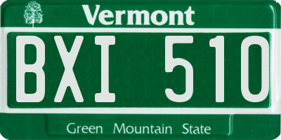 VT license plate BXI510