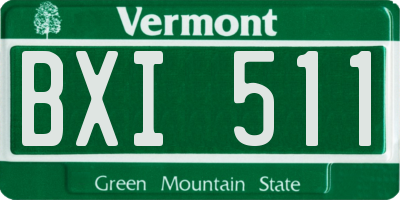 VT license plate BXI511