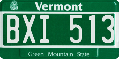 VT license plate BXI513