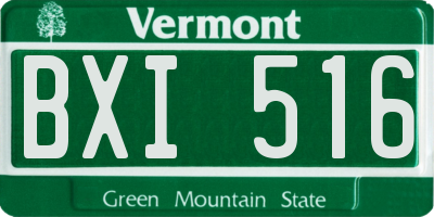 VT license plate BXI516