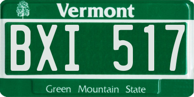 VT license plate BXI517