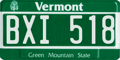 VT license plate BXI518