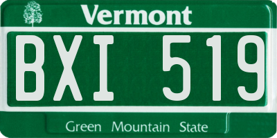 VT license plate BXI519