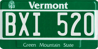 VT license plate BXI520