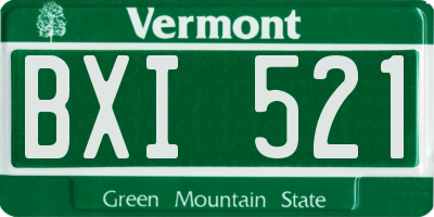 VT license plate BXI521