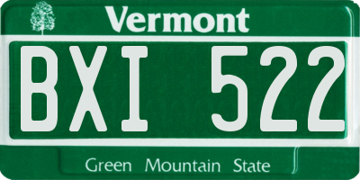 VT license plate BXI522