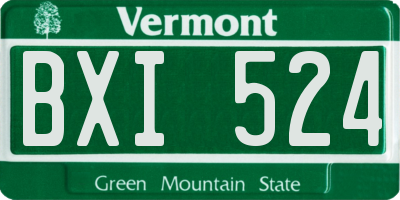 VT license plate BXI524