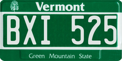 VT license plate BXI525