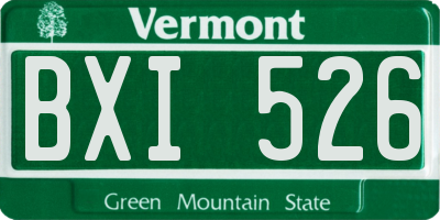 VT license plate BXI526