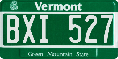VT license plate BXI527