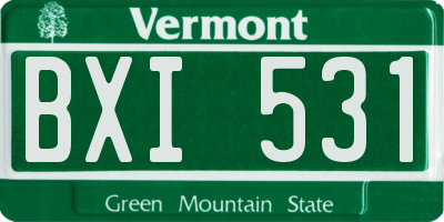 VT license plate BXI531