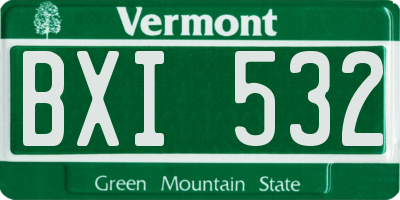 VT license plate BXI532