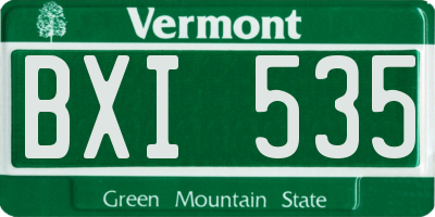 VT license plate BXI535