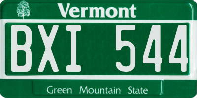 VT license plate BXI544