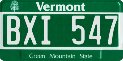 VT license plate BXI547