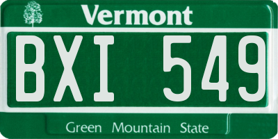 VT license plate BXI549