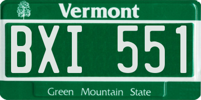 VT license plate BXI551