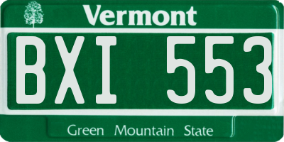 VT license plate BXI553