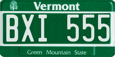 VT license plate BXI555