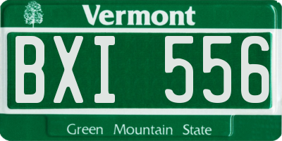 VT license plate BXI556