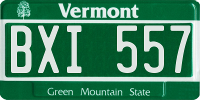 VT license plate BXI557