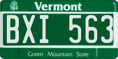 VT license plate BXI563