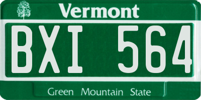 VT license plate BXI564