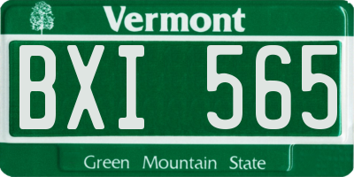 VT license plate BXI565