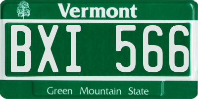 VT license plate BXI566