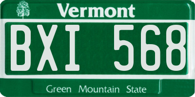 VT license plate BXI568