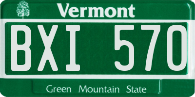 VT license plate BXI570
