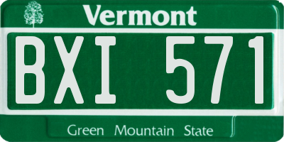 VT license plate BXI571
