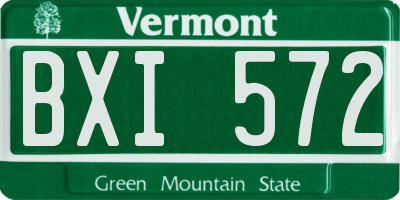 VT license plate BXI572
