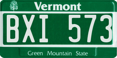 VT license plate BXI573