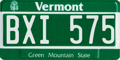 VT license plate BXI575