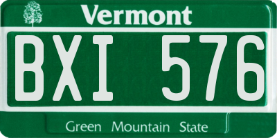 VT license plate BXI576