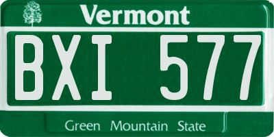 VT license plate BXI577