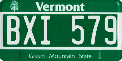 VT license plate BXI579